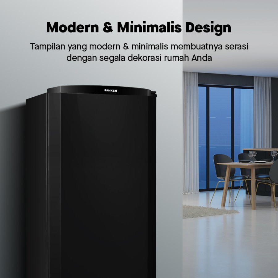 Sanken Kulkas Satu Pintu SK-V165A-BB Hitam