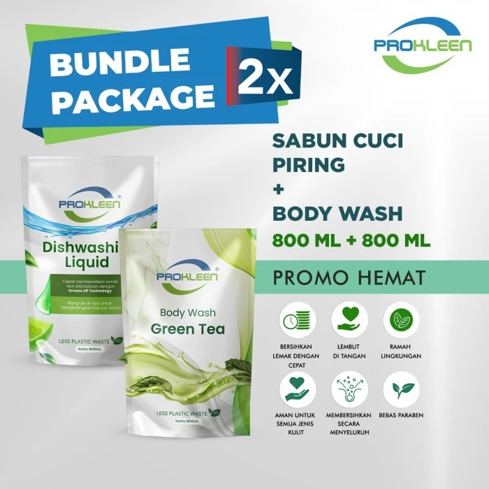 [BUNDLE Buy 1 Get 1] Body Wash +FREE Dishwashing Liquid PROKLEEN 800mL