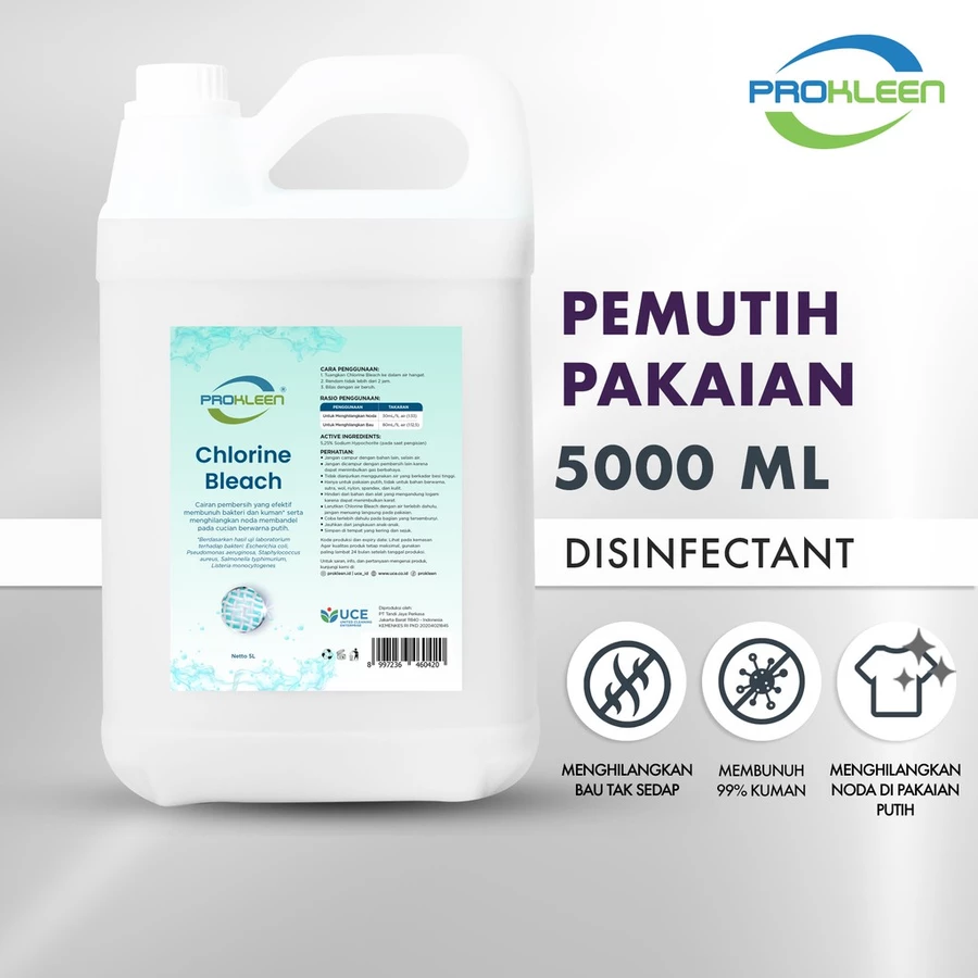 Pemutih Pakaian Penghilang Noda Disinfectant PREMIUM 5L (Berat Sesuai)