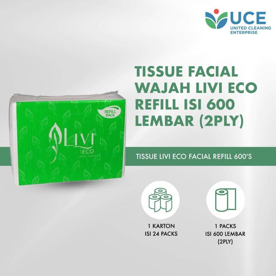 LIVI Tissue Facial Wajah Eco Refill isi 600 lembar (2ply)