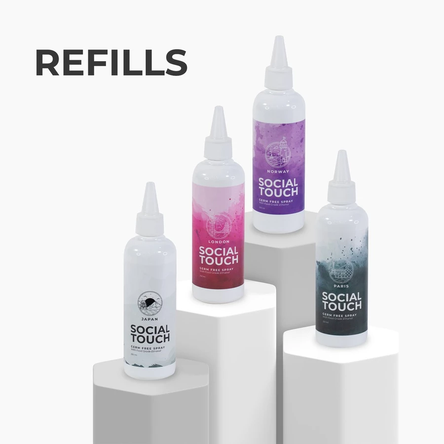 REFILL Pocket Hand Sanitizer Food Grade - Social Touch Germ Free 250mL