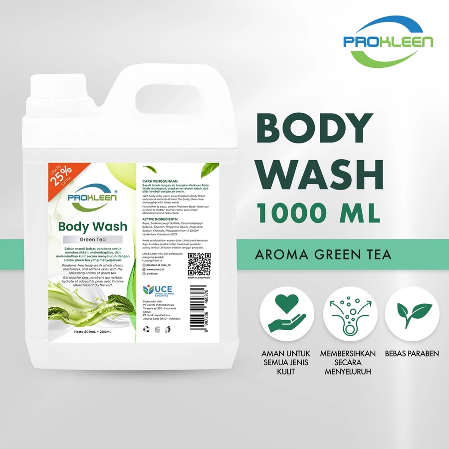 PROKLEEN Sabun Mandi Bath & Body Wash Foam 1000mL