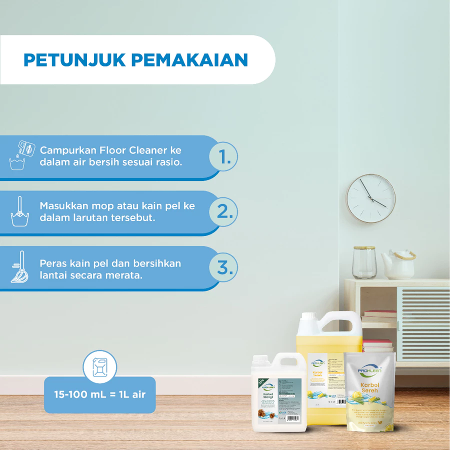 [BUY 1 GET 1] Karbol Sereh PROKLEEN 800mL + FREE Karbol Cemara 800mL