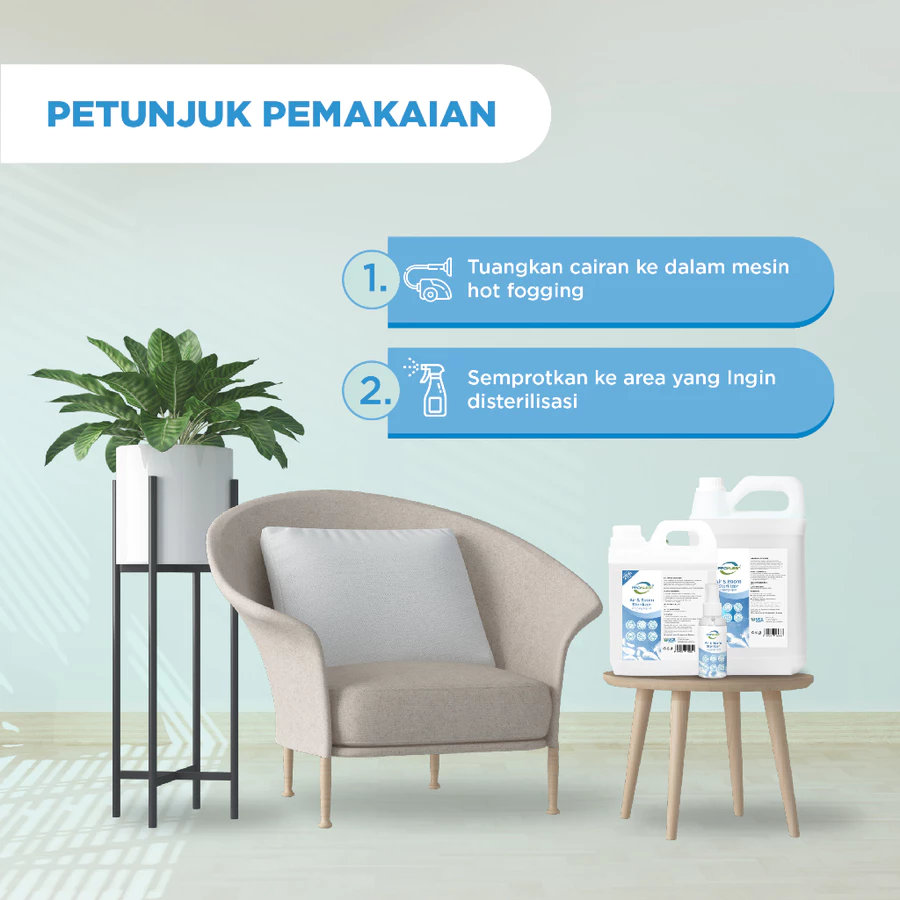 Fogging Liquid Disinfektan FOOD GRADE Disinfectant Antiseptik 1L