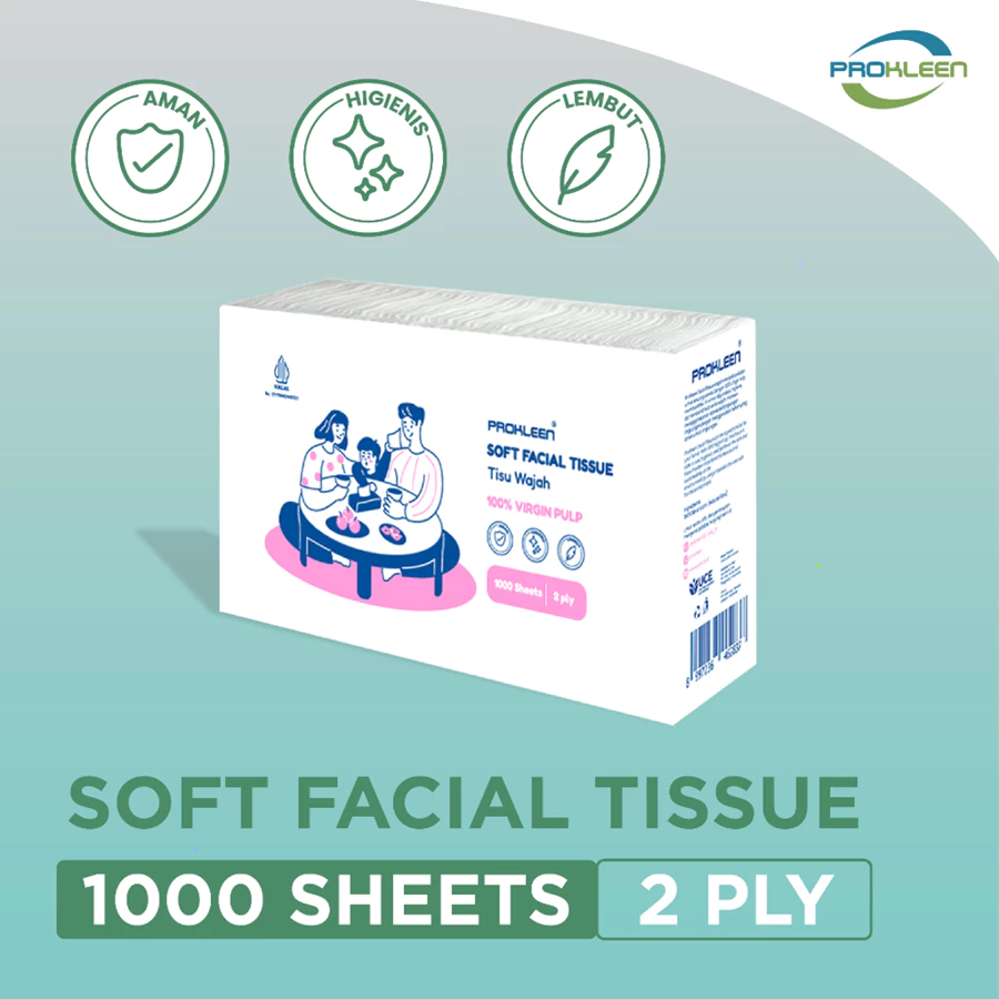 SOFT Facial Tissue1000sheets PROKLEEN Premium Facial Tisu Wajah Tebal