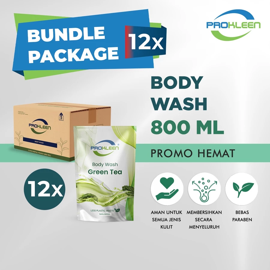 [BUNDLE] Sabun Mandi BATH & BODY WASH FOAM PROKLEEN 800mL - 12pcs