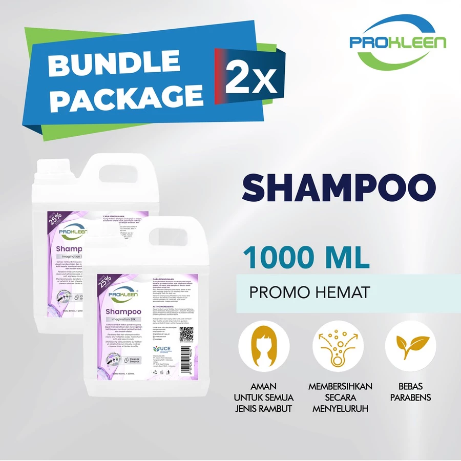 PROKLEEN [BUNDLE] Shampoo Rambut Hair Shampoo 1000mL - 2pcs