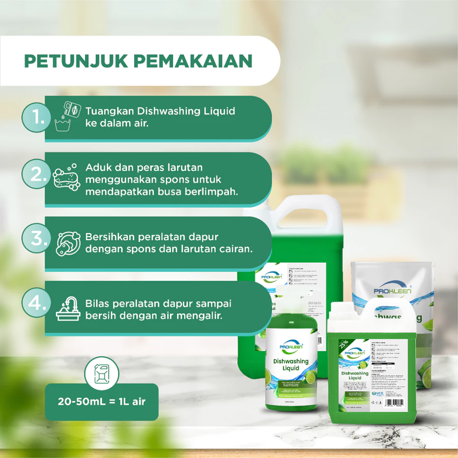 Sabun Cuci Piring DISHWASHING Liquid KONSENTRAT PROKLEEN 250mL