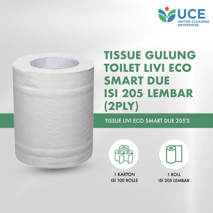 LIVI Tissue Gulung Toilet Eco Smart Due isi 205 lembar (2ply)