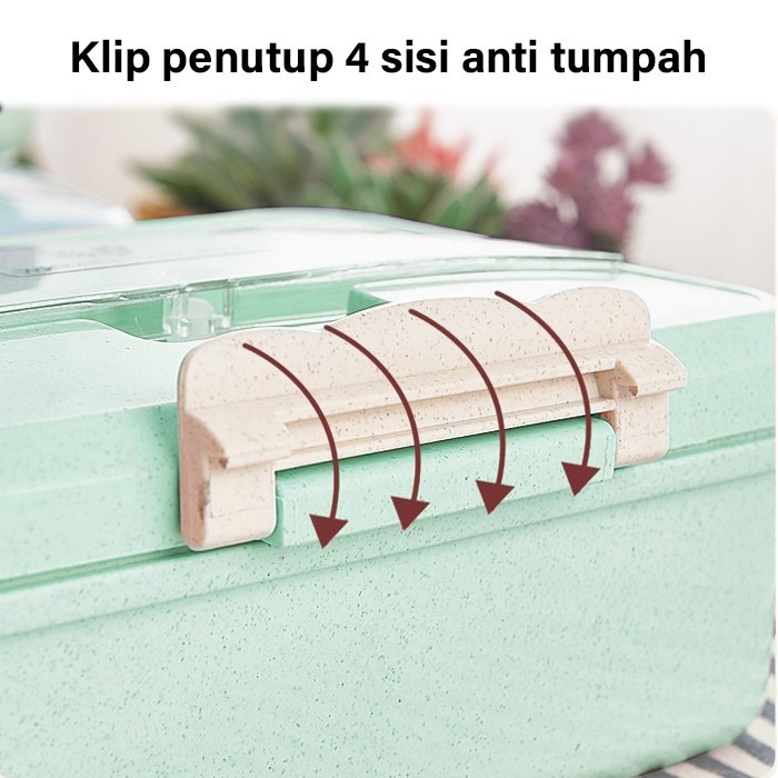 GM Bear Lunch Box Set Free Sendok Garpu 1308 - Kotak Makan Jerami