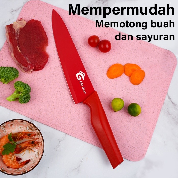 GM Bear Pisau Dapur Set (6 in 1) 1389 - Kitchen Knife Set Multicolor