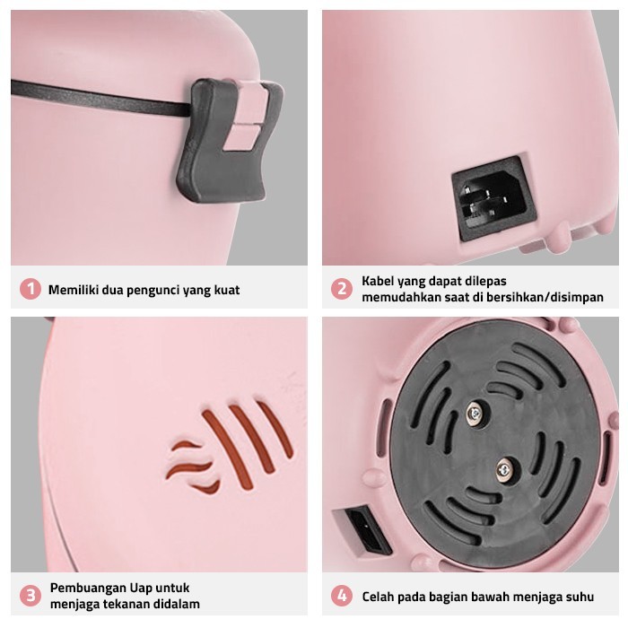 GM Bear Rice Cooker/Panci Listrik 2in1 Serbaguna P0437 - Electric Cook