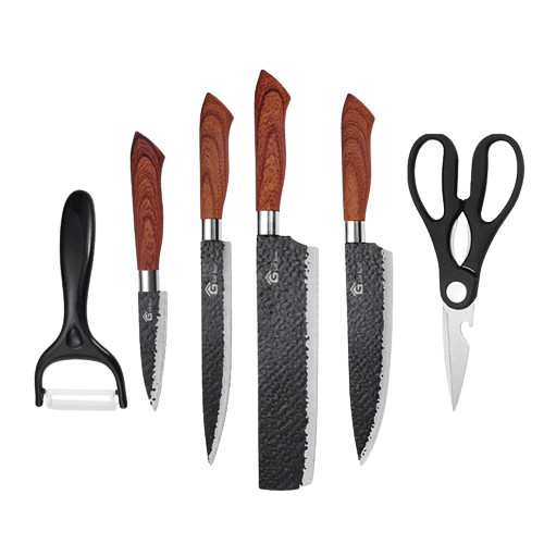 GM Bear Pisau Dapur Set (6 in 1) 1392 - Wooden Kitchen Knife Set