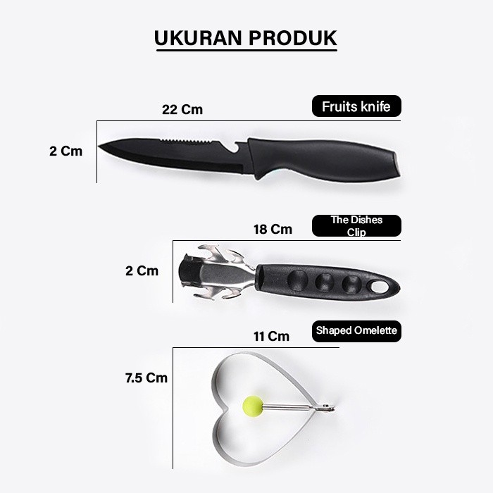 GM Bear Pisau Dapur Set (5 in 1) 1083 - Kitchen Knife Set 5psc