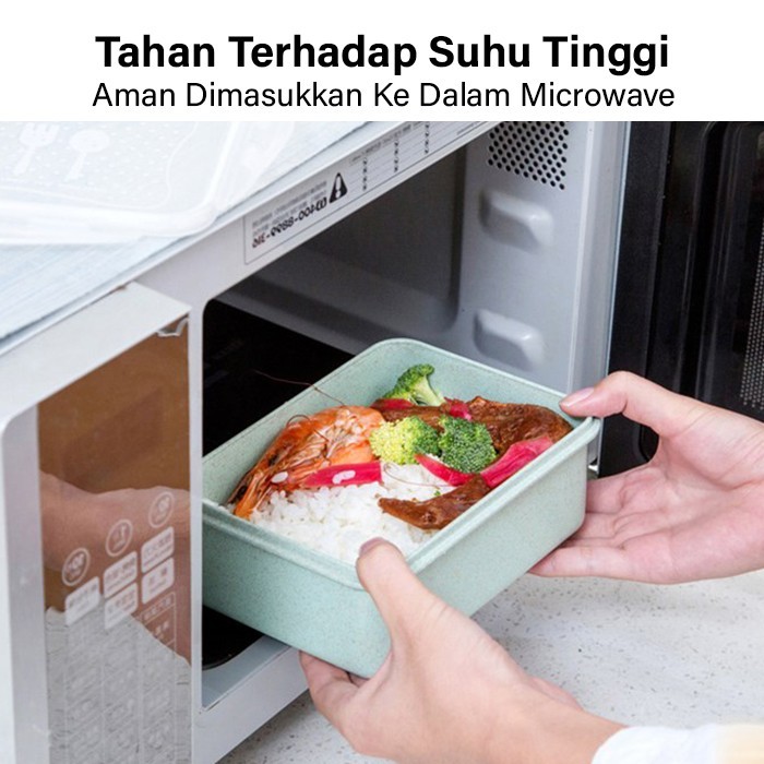 GM Bear Lunch Box Set Free Sendok Garpu 1308 - Kotak Makan Jerami