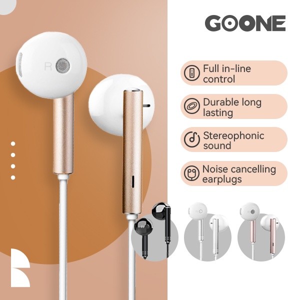 GOONE Earphone In Ear Metal Heavy Bass Rich Bass Stereo Cable