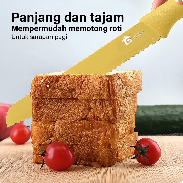 GM Bear Pisau Dapur Set (6 in 1) 1389 - Kitchen Knife Set Multicolor