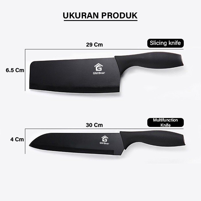 GM Bear Pisau Dapur Set (5 in 1) 1083 - Kitchen Knife Set 5psc