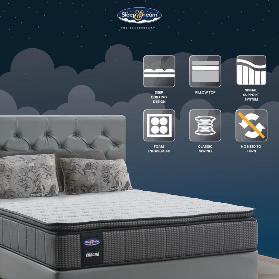 Kasur Sleep & Dream Corona / Sleep & Dream Springbed Corona (Full Set Mattress + Divan + Headboard + Bonus )