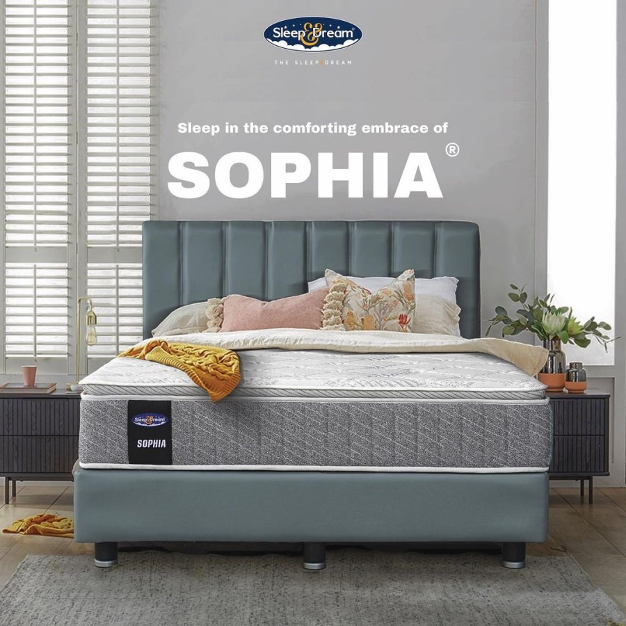Kasur Sleep & Dream Sophia / Sleep & Dream Springbed Sophia (Full Set Mattress + Divan + Headboard + Bonus 