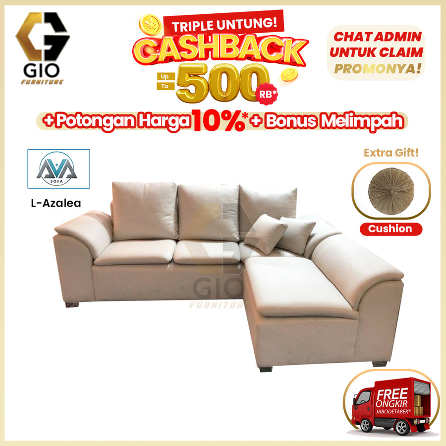 Sofa L Azalea FREE Meja Tamu - by AVA Sofa