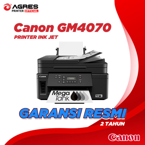 Printer F4 Duplex CANON GM4070 Monokrom LAN Wifi Print Only - Original & Garansi Resmi - Printer MegaTank Hitam Putih Pengganti M200 M2050 - Printer Kertas F4 Cetak Dua Sisi Otomatis