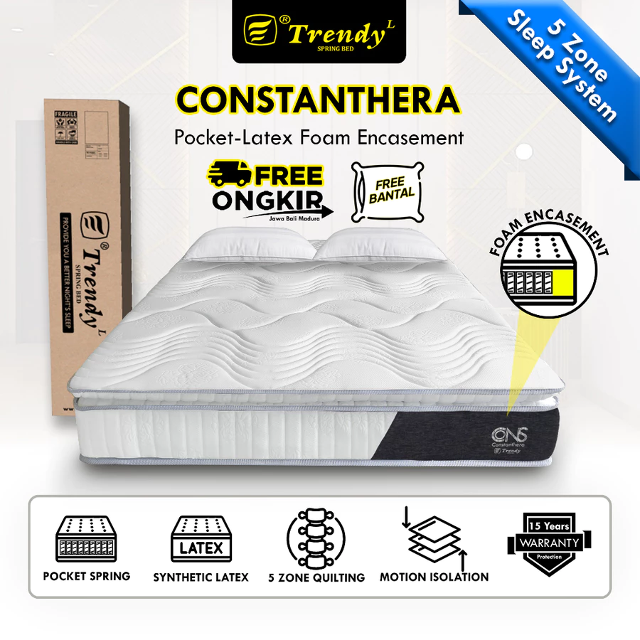 Trendy Constanthera Pocket Spring Latex Foam Encasement - Kasur Spring