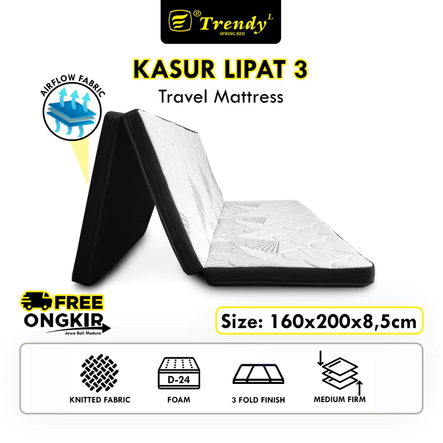 Trendy Kasur Lipat 3 / Sofa Bed Minimalis 160x200x8.5 cm - Foldable Mattress / Travel Bed