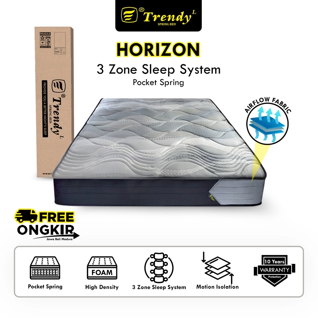 Trendy Horizon Pocket Spring - Kasur Spring Bed - Vacuum Press Roll