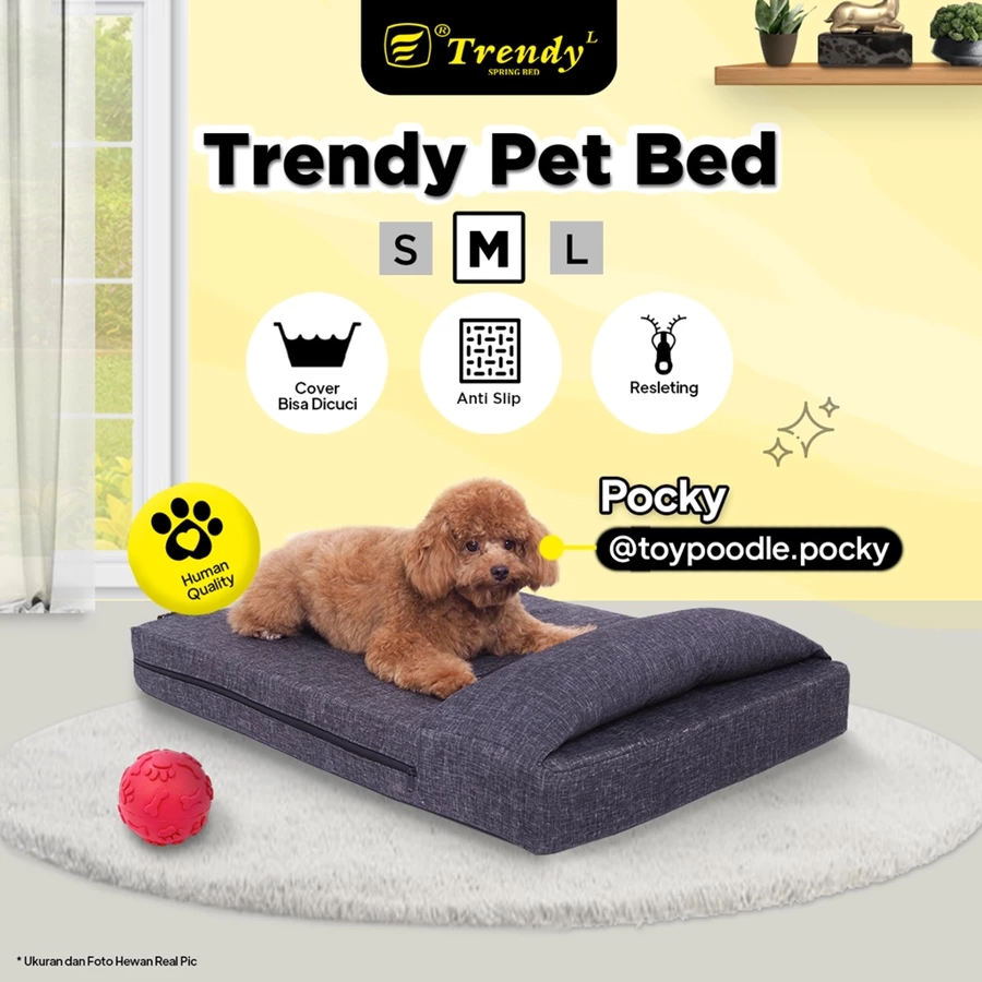 Trendy Pet Bed (M) Vacuum Press & Roll Anti Slip Busa Rebonded Kasur Anjing Kucing