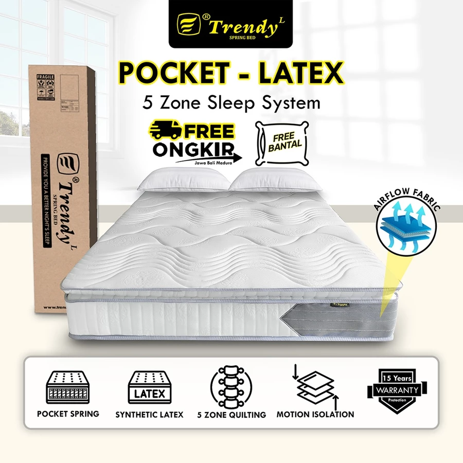 Trendy Pocket Spring Latex - Spring Bed - Mattress Kasur Dalam Box