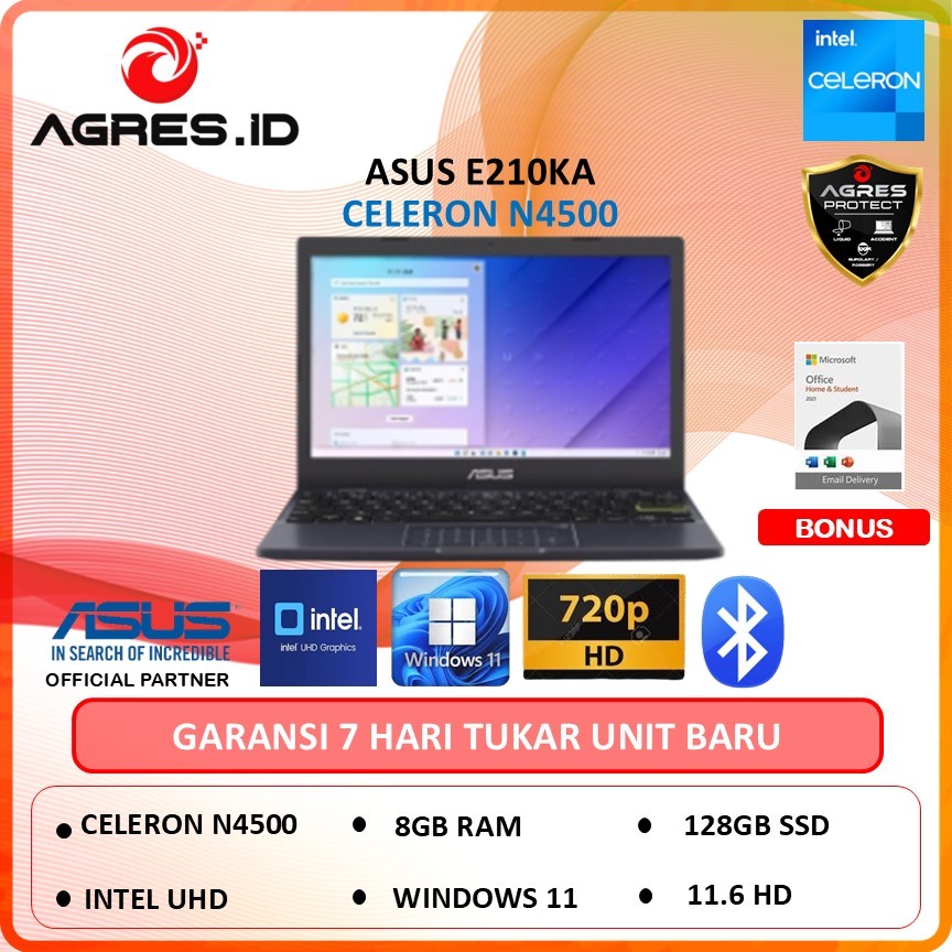 ASUS E210KA intel celeron N4500 8GB 128GB w11+ohs 11"