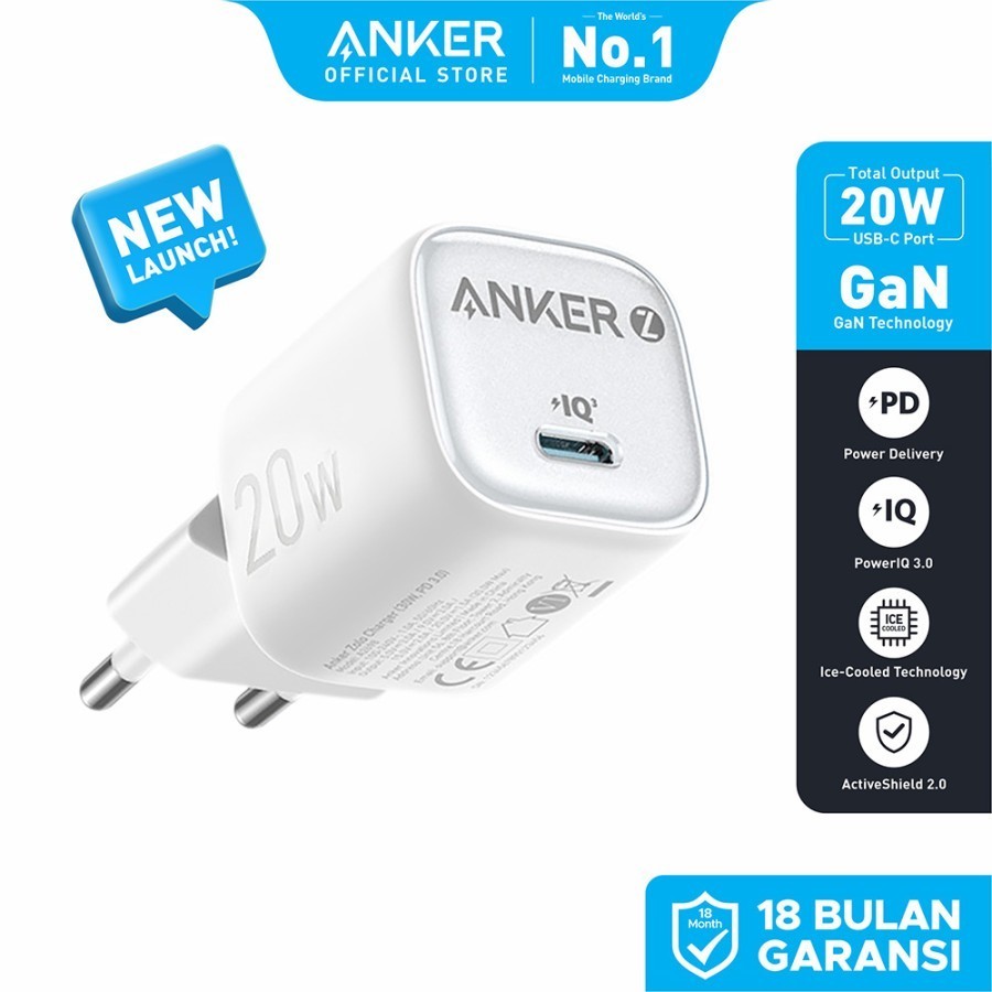 ANKER Zolo Ice 20W Charger GaN USB-C Fast Charging - A2699