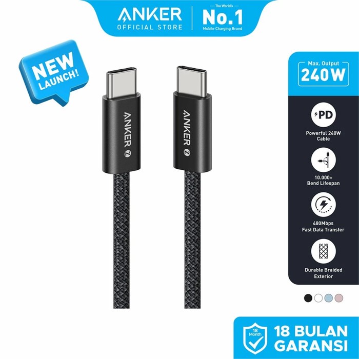 ANKER Zolo Type-C to C Cable USB C Fast Charging 240W