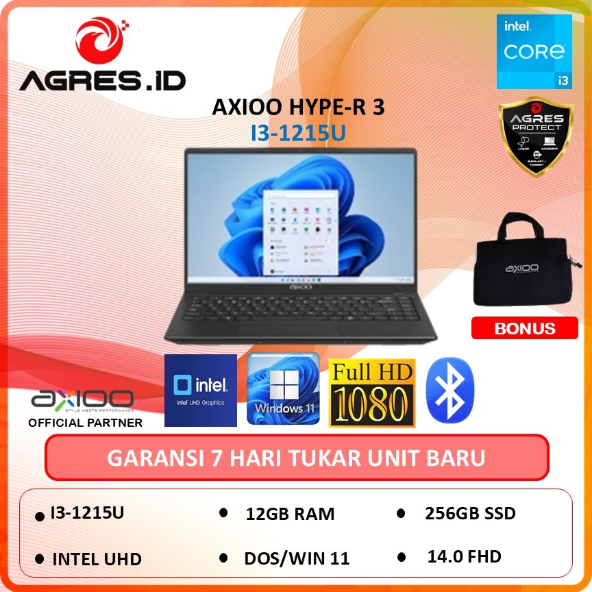 LAPTOP AXIOO HYPE-R 3 I3-1215 12GB 256GB 14" FHD