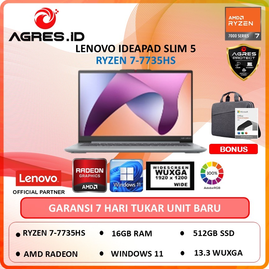 LENOVO IDEAPAD SLIM 5 13 RYZEN 7-7735HS 16GB 512GB w11 13" wuxga