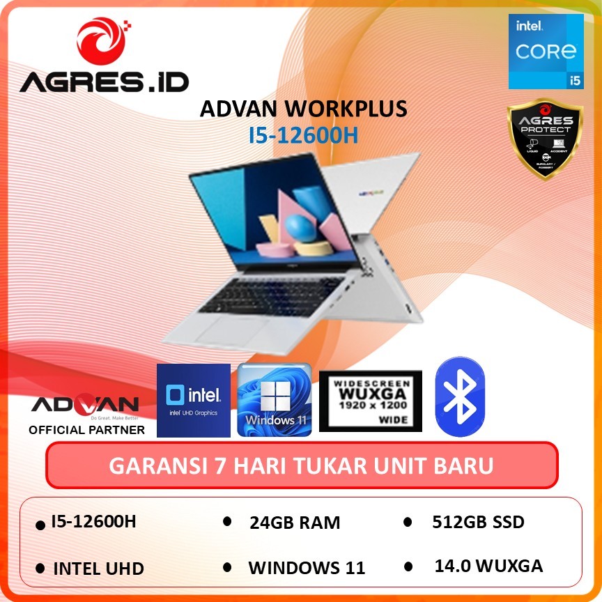 LAPTOP ADVAN WORKPLUS Intel i5-12600H 24GB 512GB W11 14"