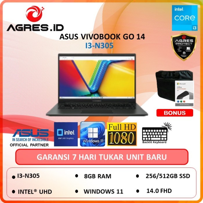 ASUS VIVOBOOK GO 14 E1404GA I3 N305 8GB 512GB W11 14"