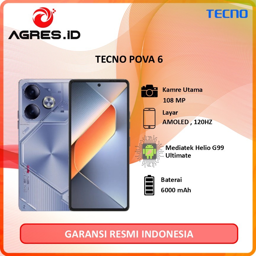 TECNO POVA 6 8GB 256GB Garansi Resmi 