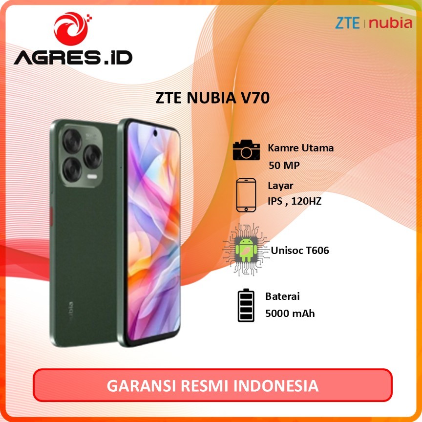 ZTE Nubia V70 Design NFC RAM 8/128GB Garansi Resmi