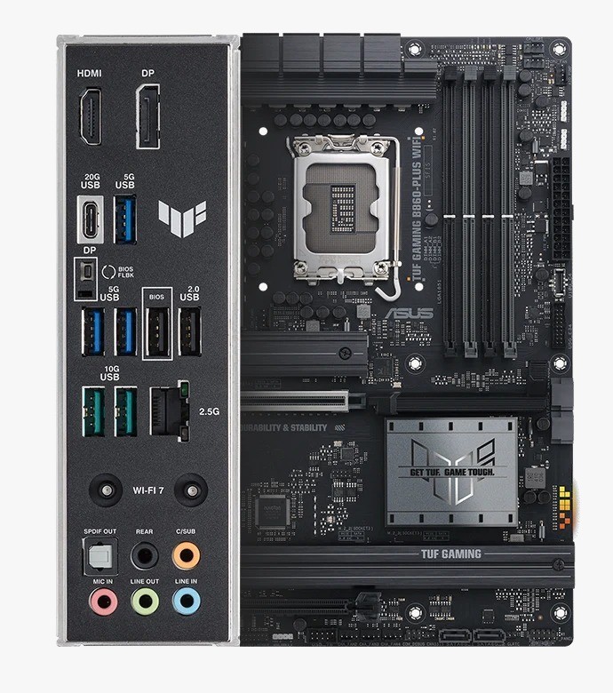 ASUS TUF GAMING MOTHERBOARD MATX B860M-PLUS WIFI LGA1700