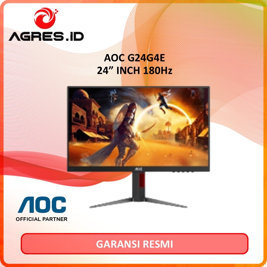 AOC G24G4 24INCH FHD 16:9 FLAT IPS 126% SRGB 180HZ ERGO STAND