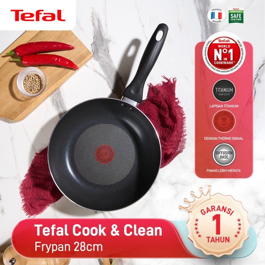 Tefal Wajan Penggorengan AntiLengket - Cook & Clean Frypan 28cm / Pan