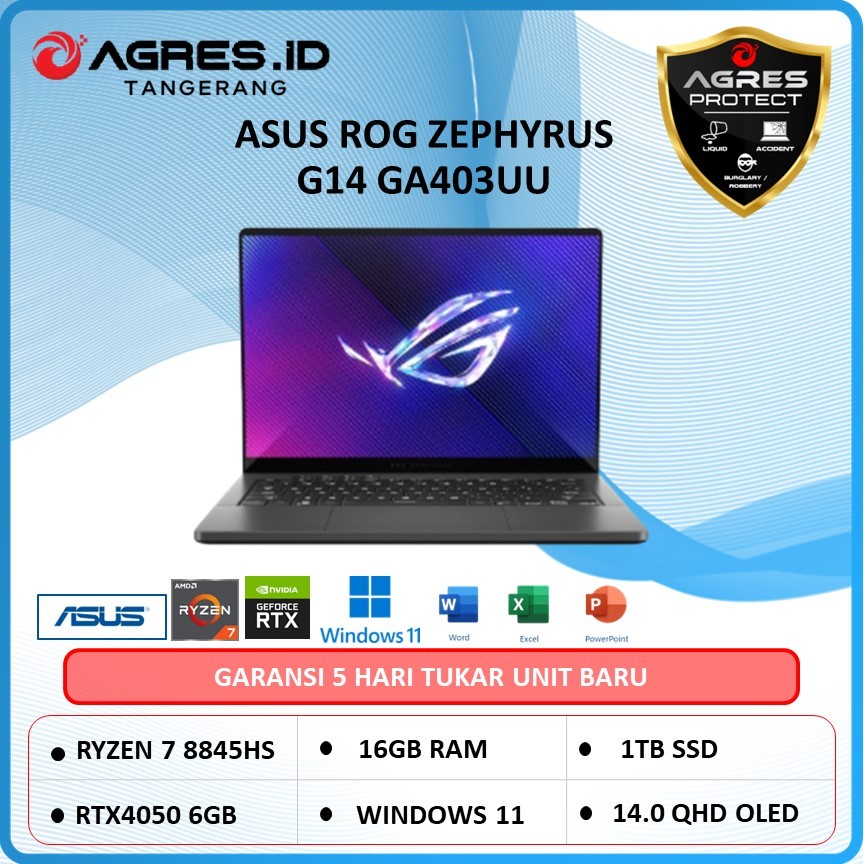 Asus ROG Zephyrus G14 OLED GA403U RTX4050 Ryzen 7 8845HS 16gb 1TB QHD