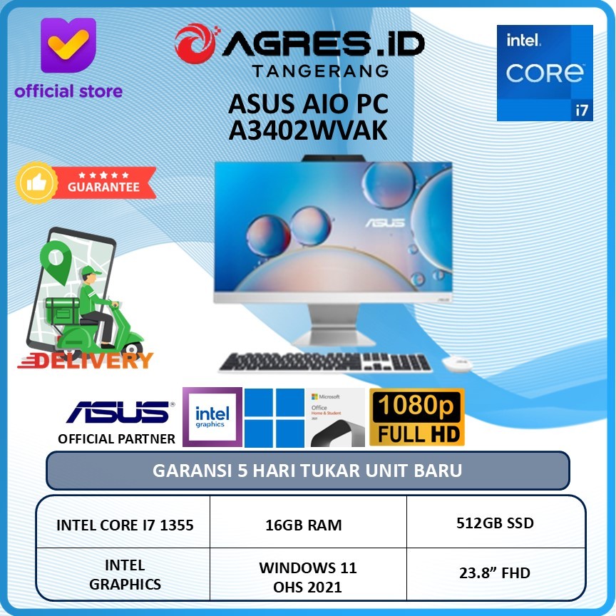 ASUS AIO A3402WVAK I7 1355 8GB 512GB W11+OHS 23.8" FHD
