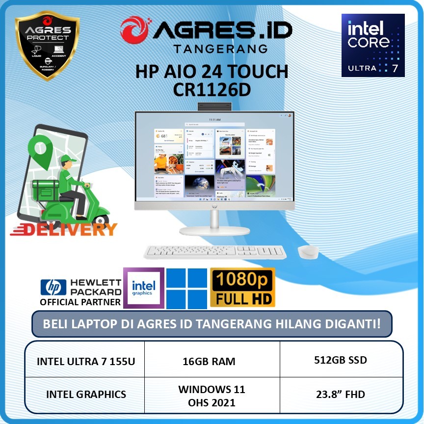 HP AIO 24 TOUCH CR1126D ULTRA 7 155U 16GB 512GB W11+OHS 23.8" FHD
