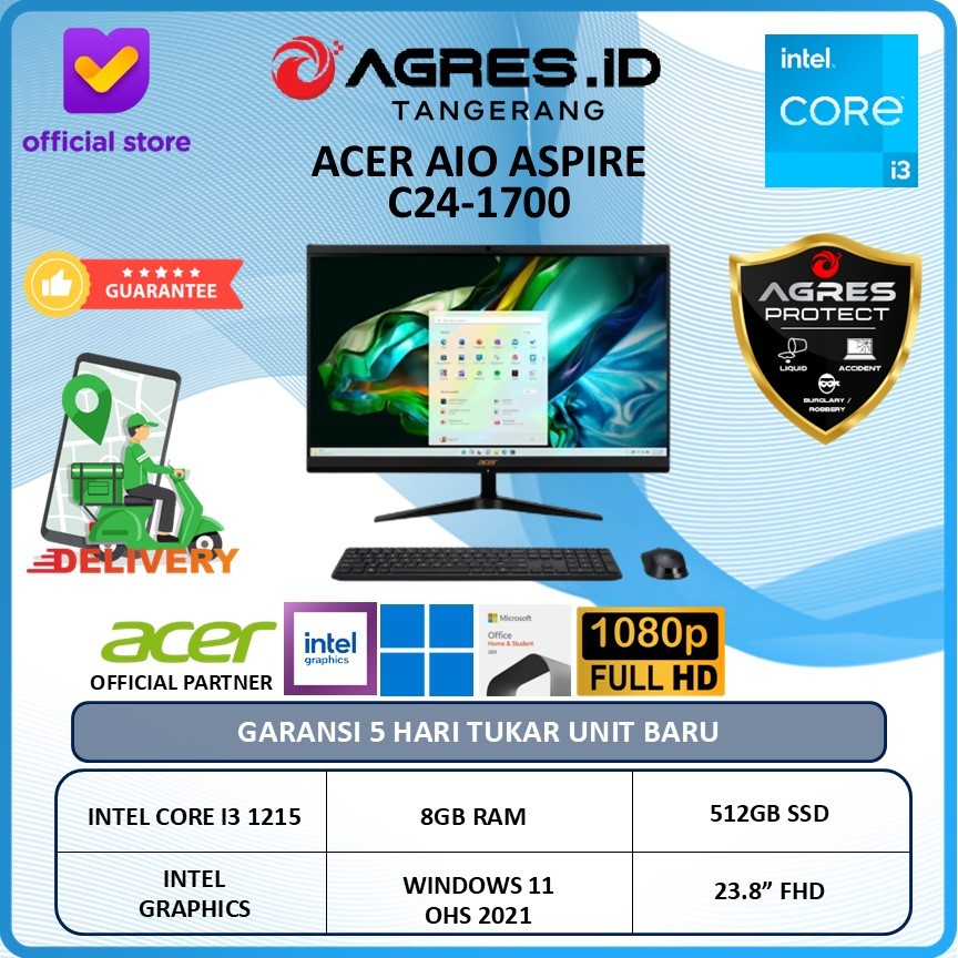 ACER ASPIRE AIO C24-1700 I5 1235 8GB 512GB W11+OHS 28.5" FHD