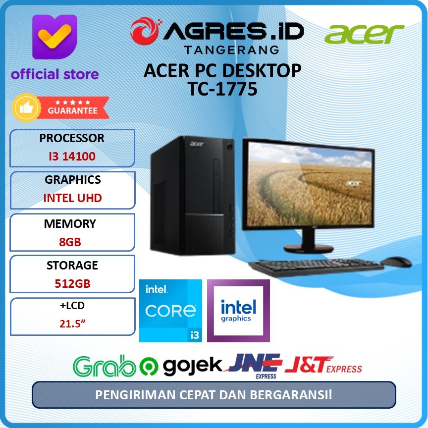ACER PC DESKTOP TC-1775 I3 14100 8GB 512GB W11+OHS +LED 21.5"