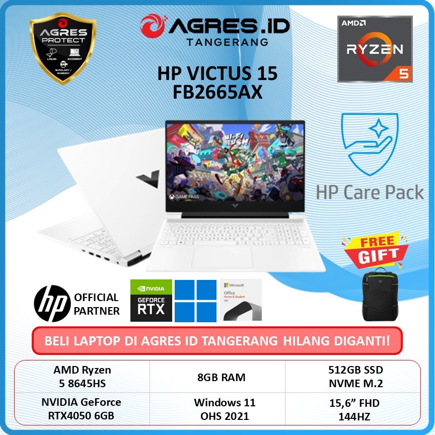 HP VICTUS 15 FB2665AX RTX4050 RYZEN 5 8645HS 8GB 512GB W11+OHS 15.6" FHD 144HZ