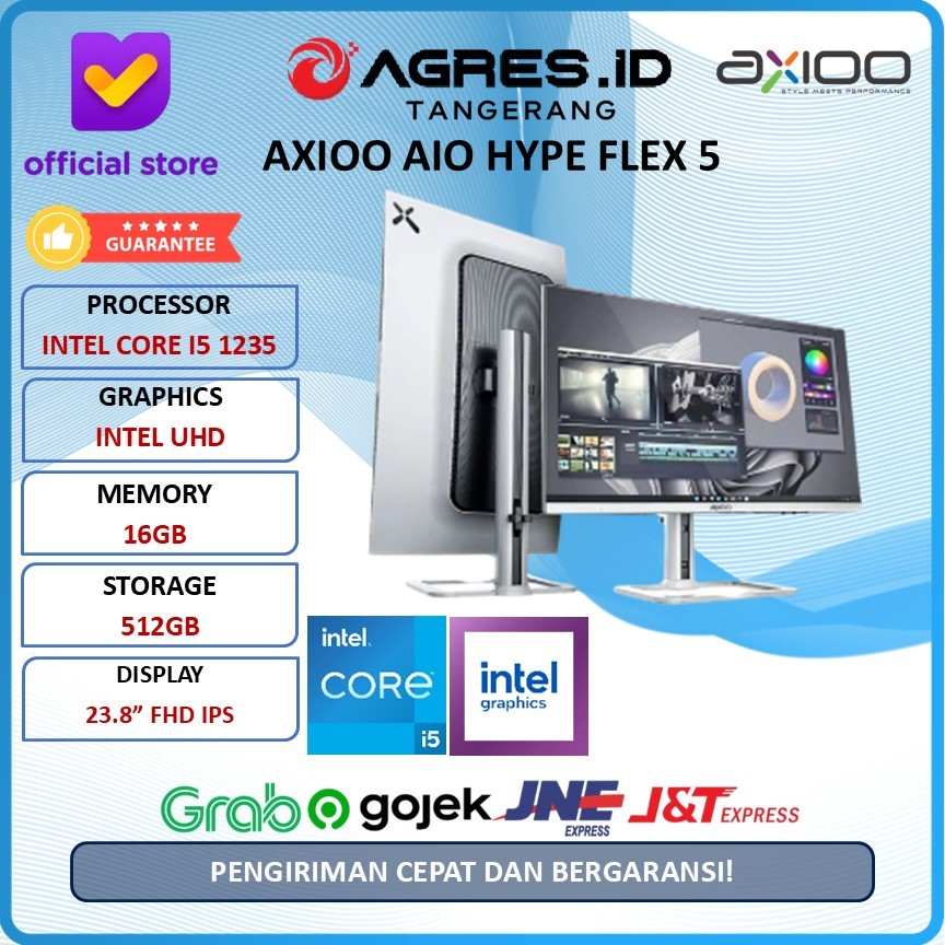 AXIOO AIO HYPE FLEX 5 I5 1235U 16GB 512GB DOS 23.8" FHD IPS